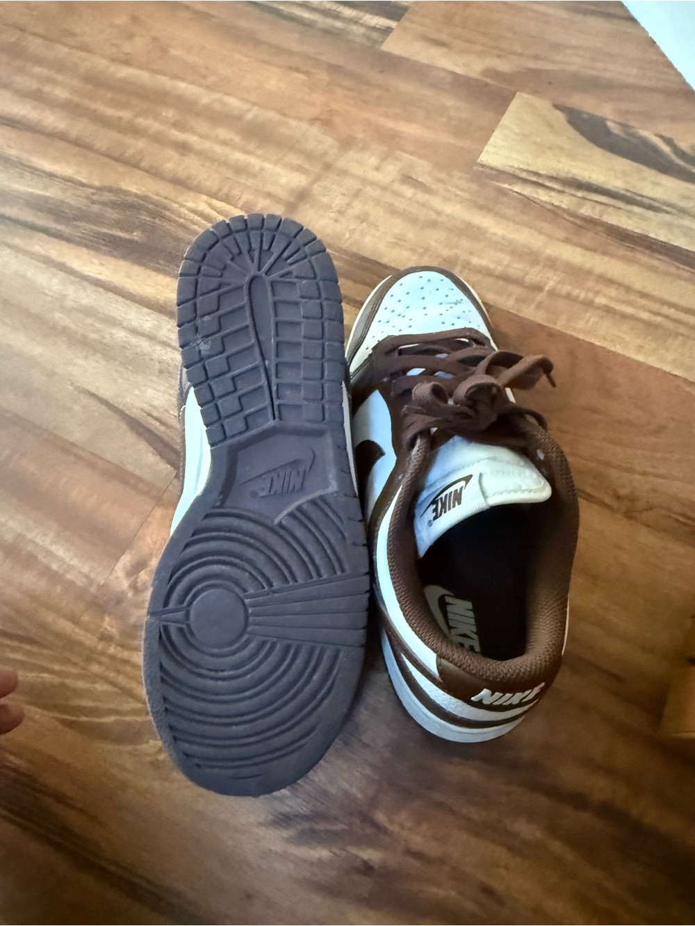 Nike Brown and White Low-Top Sneakers